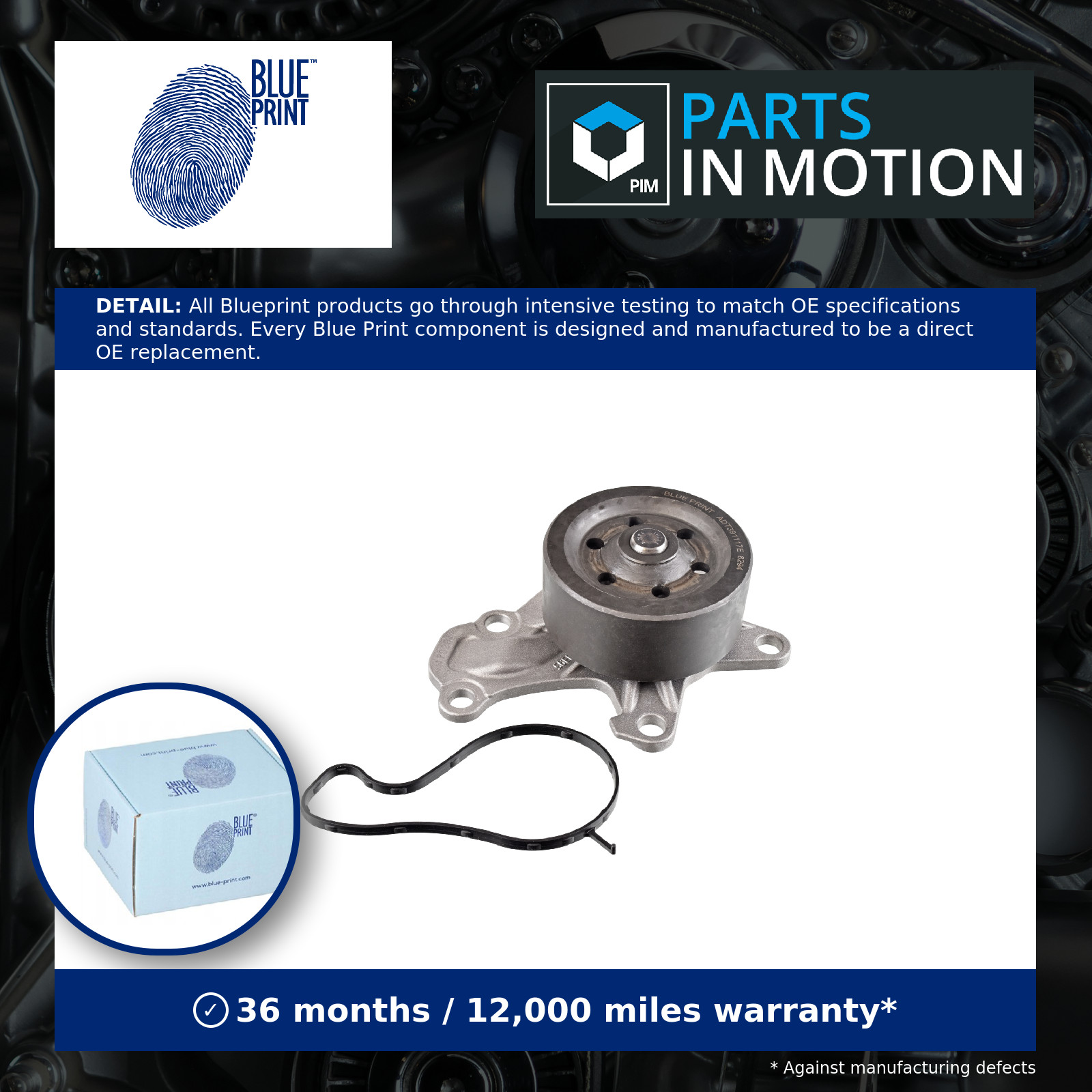 Water Pump fits TOYOTA YARIS/VITZ KSP130 1.0 2018 on 1KR-FE Coolant Blue Print