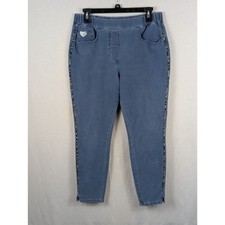 Dream Jeannes by Quacker Factory Stretch Pants Blue Women's Size Medium