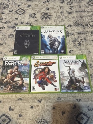 Microsoft Xbox 360 Game Lot - Skyrim, Assassin's Creed, Far Cry 3