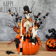 Halloween Table Centerpieces Decorations, Skull Pumpkin