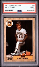 PSA MINT 9 1987 TOPPS TIFFANY #93 JIM LEYLAND pirates Manager Rookie card RC. rookie card picture