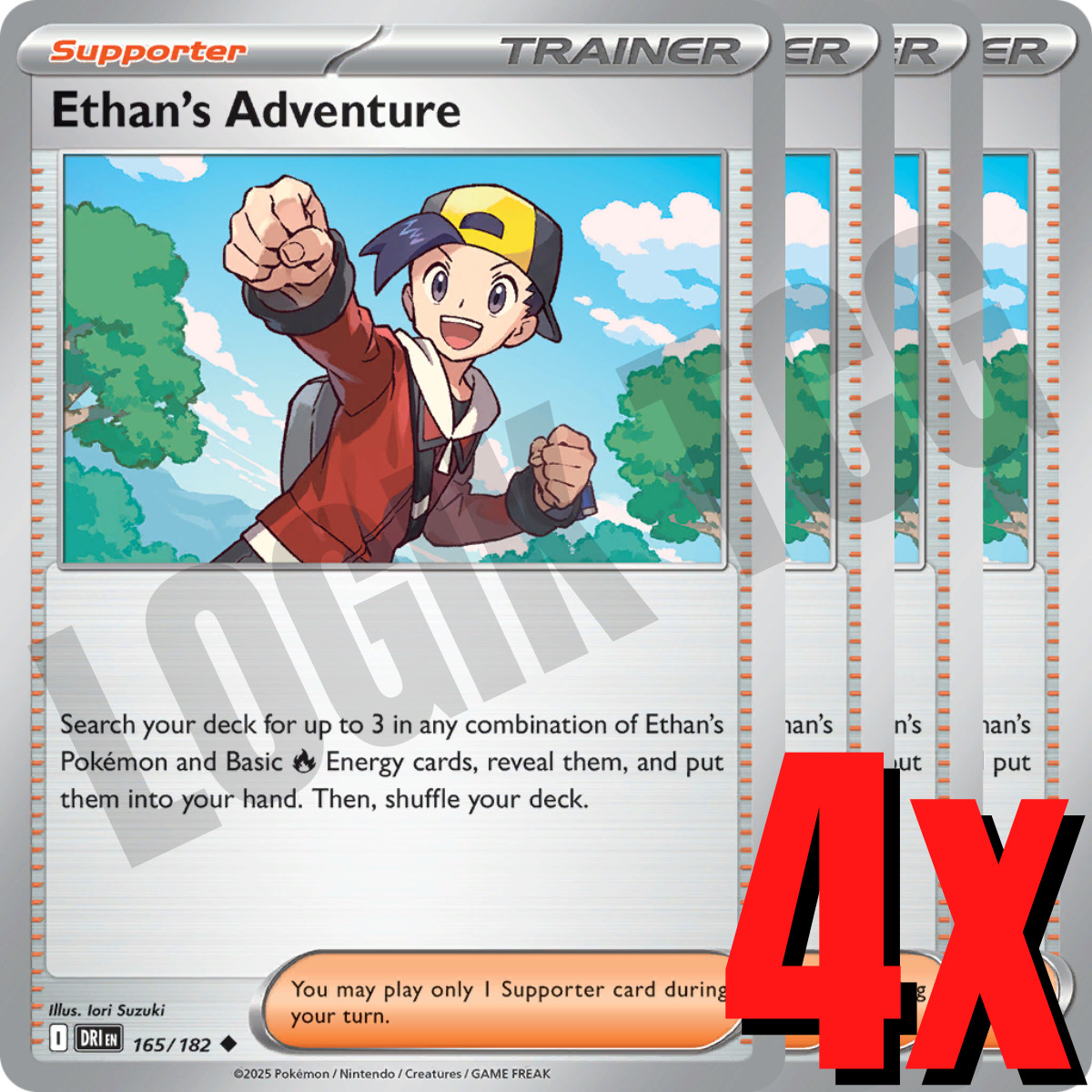 4x Ethan's Adventure 165/182 x4 - Destined Rivals - Pokemon TCG - Playset