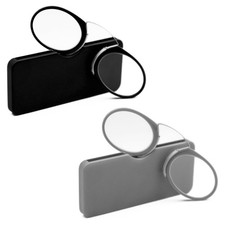 Armless Thin Reading Glasses - Clip on Nose Readers Mini Slim Lightweight for...
