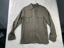 Mark Shale Women's Top Size 6 Silk Wool Brown Button Front Shirt