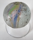 Antique German Latticino Multi Color Swirl Glass Marble +1" — photo 8