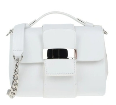 $1,675  SERGIO ROSSI Leather Crossbody w/ Chain Handbag (6.6'' x 4.7'')  Brand New