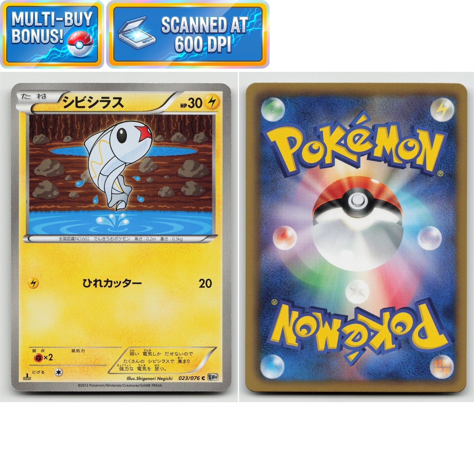 Tynamo 1st Edition 023/076 Megalo Cannon BW9 NM Japanese Pokémon TCG Card