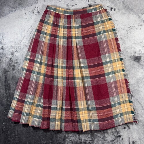 Vintage Haberdashery by Personal Plaid Pleated Midi Skirt Tartan Academia