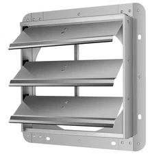 iPower 18-Inch Square Automatic Gravity Shutter Louver Vent Silver