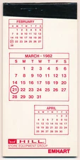 Emhart - Hill Store Equipment Group - 1982 Memo Book Advertising