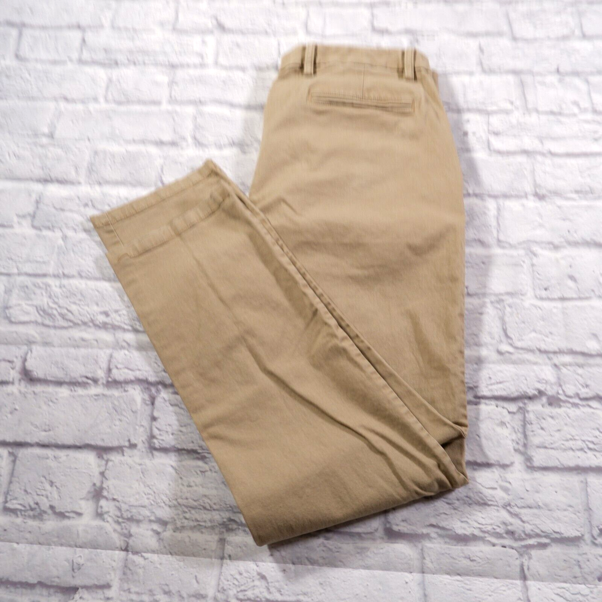 Old Navy Ultimate Slim Beige Flat Front Cotton Chinos Mens Pants
