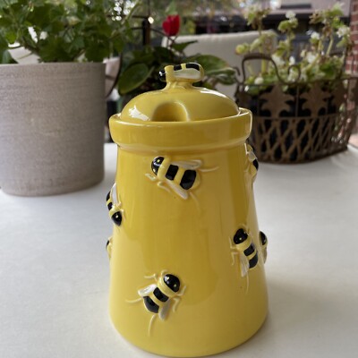 VINTAGE BUZZ BEE HONEY JAR DEPARTMENT 56 **Few Small Chips See Photos!