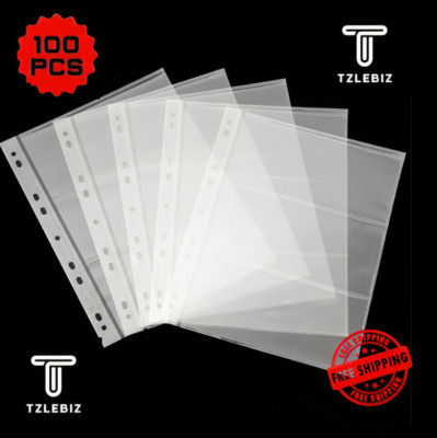 100 Sheets Currency Pages 3 Pocket Sleeves   Archival Quality for Paper Money