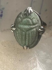 Scarab ring  carved stone adjustable size 8.7...