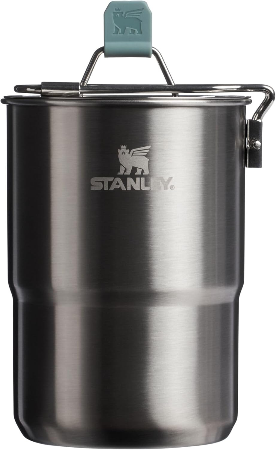 4-Piece Stainless Steel Cook Set – 32oz Pot with Fold & Lock Handle, Lid & 2 Sta