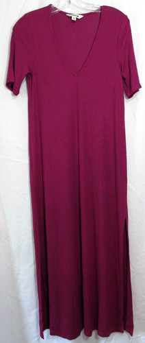 Boden Pink Ribbed Side Splits V Neck Short Sleeve Midi Dress Size 4 EUC