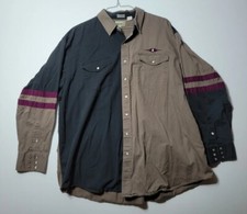 PEARL SNAP EXPRESS RIDERS MEN 3X SOUTHWESTERN black brown Big Man WESTERN SHIRT