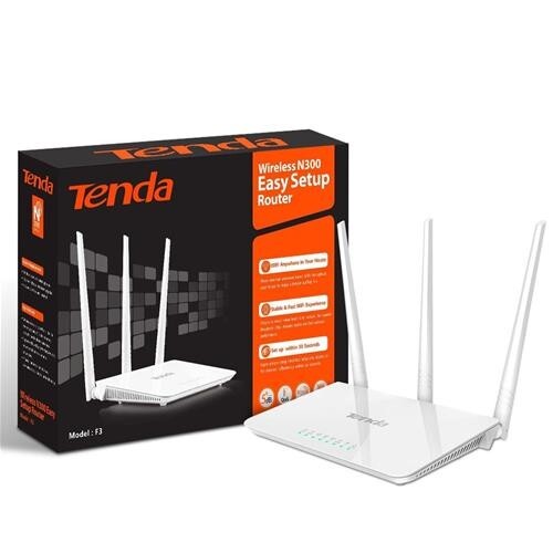 ROUTER TENDA F3 N300 WI-FI 300 Mbps a 2.4 GHz, 10-100MB WIRELESS ON/OFF WPS