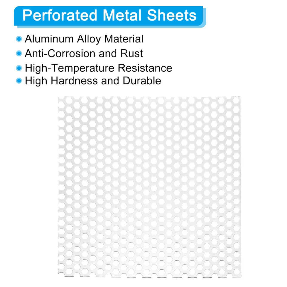 Chapas de metal perfuradas 11,81" L x 11,81" W, 20Ga 3/8" furo liga de alumínio - Imagem 3 de 4