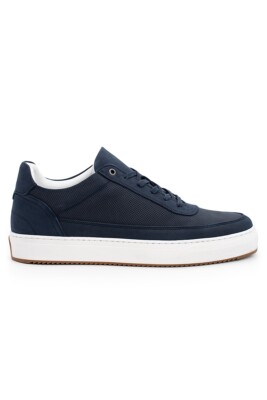 Cycleur de Luxe Sneaker Herren Berm navy Leder Plateausohle Flachsenkel 41-50