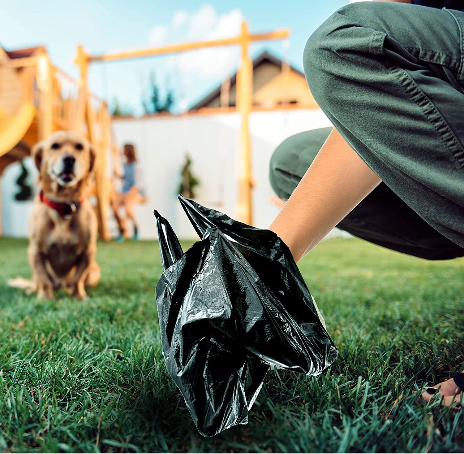 HAND HELD Poop Scoop with 50 Dog Poo Waste Bags with Ties Pet POOPER