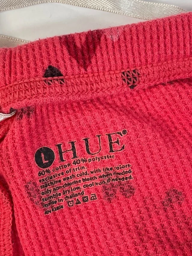 HUE Women's Lounge Pants Pink Cotton Blend Size L - Image 3 of 4