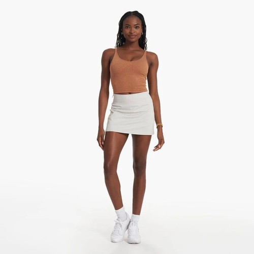 Vuori Women’s Halo Performance Skirt Salt Heather Lined DreamKnit NEW XL - 第 1/5 張圖片