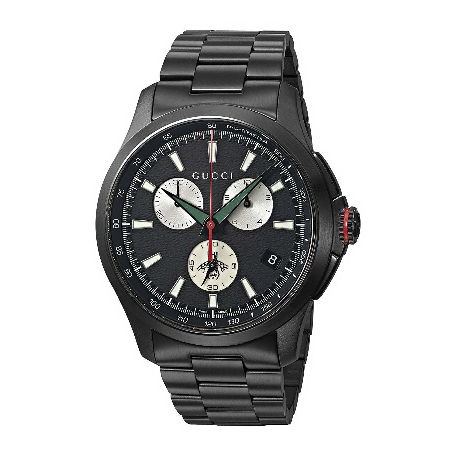 Montre pour homme Gucci YA126268 G Timeless 44 mm en acier inoxydable noir