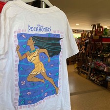 1990s Vintage POCAHONTAS Kids T-shirt Disney Childrens Movie Promo Tee AOP