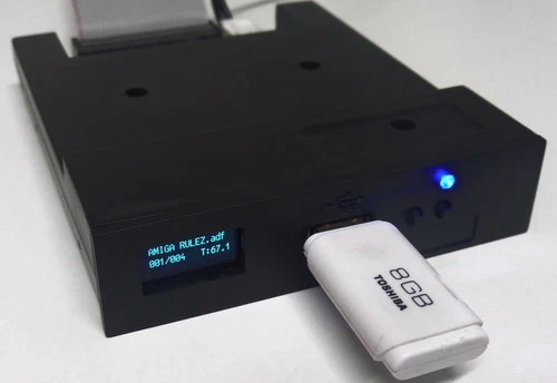 AMIGA GOTEK  Floppy USB Emulator.  OLED Display +Blaue LED (schwarz)