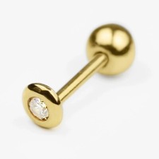 14k Solid Gold Tiny CZ Stud Earring, Minimalist Earring, Tiny Daily Earring