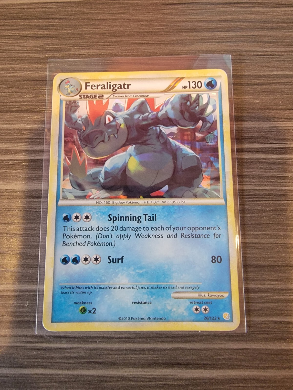 Feraligatr 20/123 HeartGold & SoulSilver Base Set Rare Pokemon card - LP