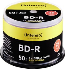 50 Intenso Rohlinge Blu-ray BD-R 25GB 6x Spin...
