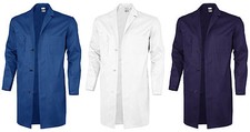 Qualitex Herren Berufsmantel blau weiss Arbeitskittel Laborkittel Mantel basic