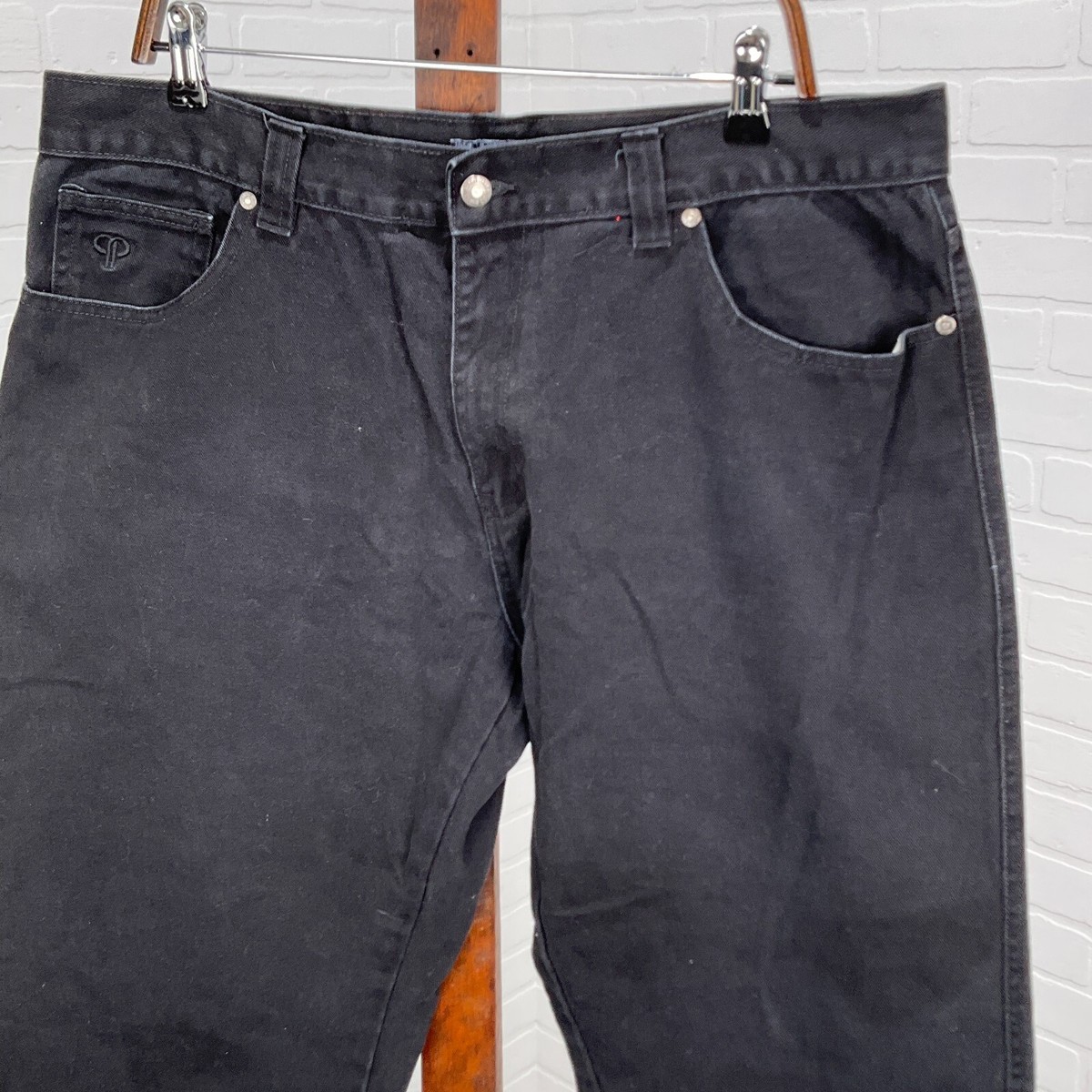 Pelle Pelle Jeans Men 40Wx34L ACT 37Wx31L Black Straight Leg Pelle Pelle Jeans Men 40Wx34L ACT 37Wx31L Black Straight Leg