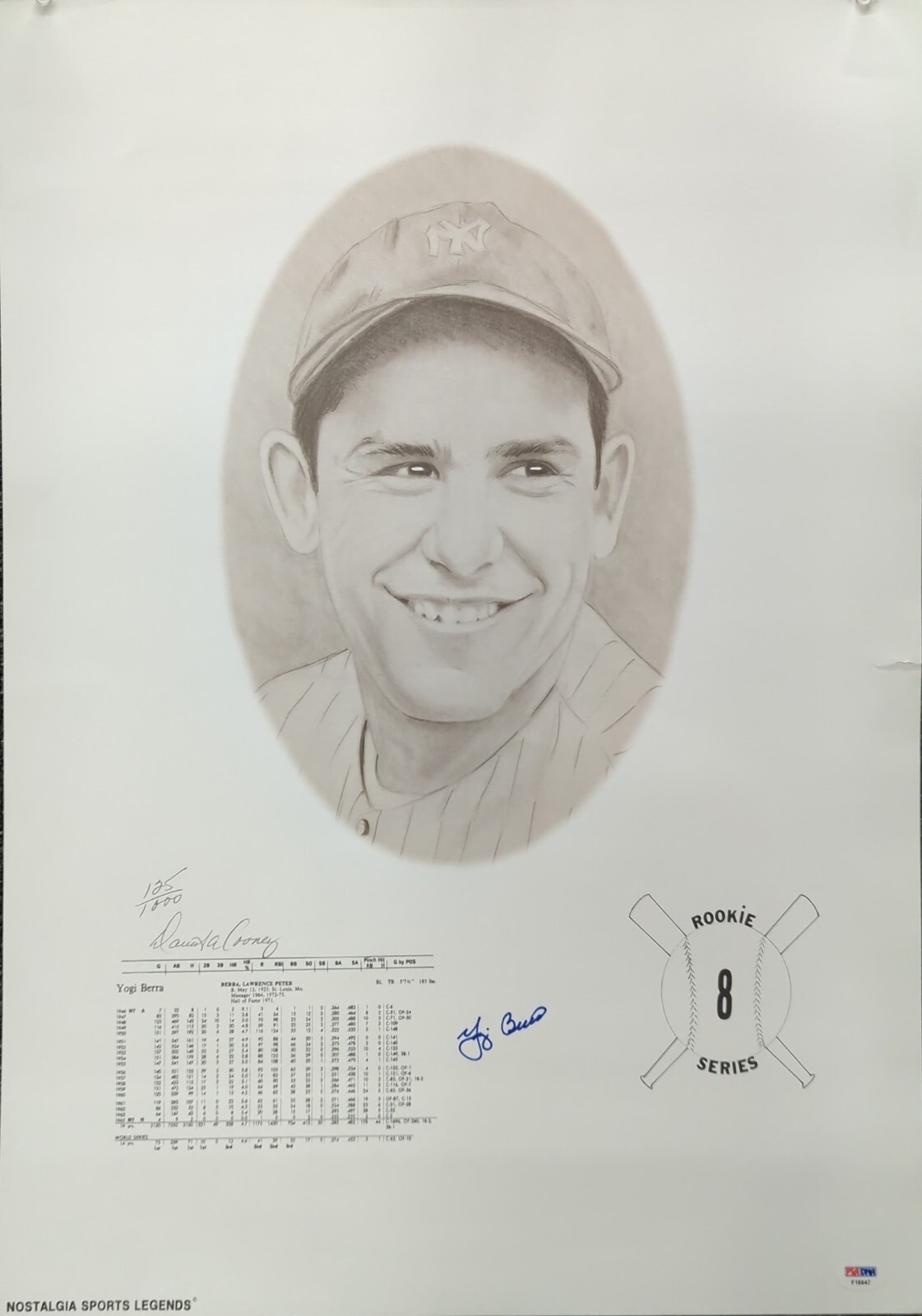 PSA DNA Authentic Yogi Berra Signed (Rookie Series) 18x24