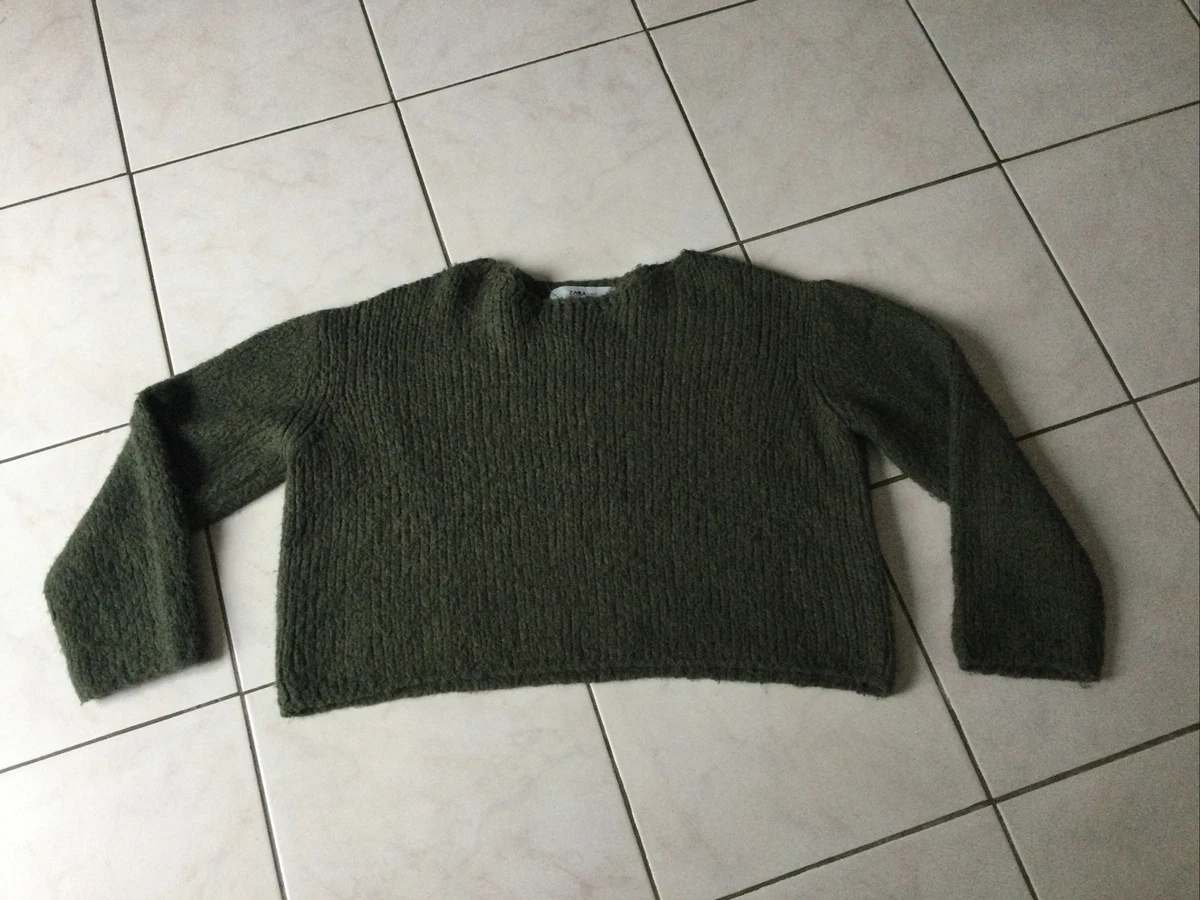Pull kaki zara sale