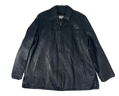 Wilsons Leather M.Julian Black Jacket Coat Full Zip Men's XL 1985