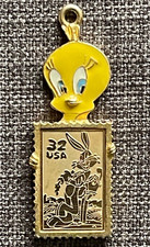 Tweety Bird Looney Tunes Stamp Collection Pendant/keychain Charm