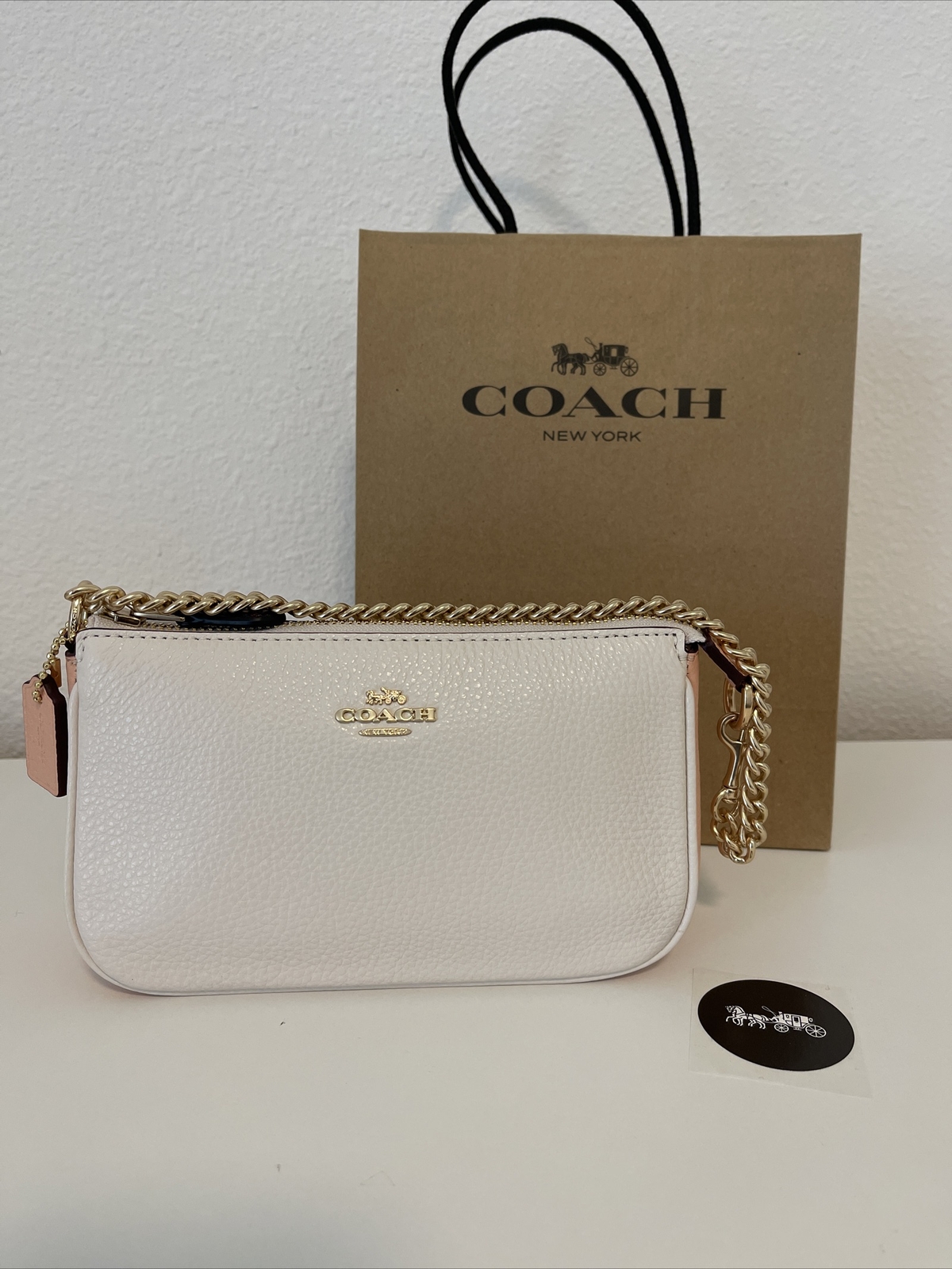 CA443) Coach Nolita 19 Wristlet With Chain New With Tags Chalk Multi | eBay