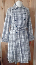 Jasper Conran Trench Coat Women Uk14 Ladies Mac Belted Double Breasted Checked