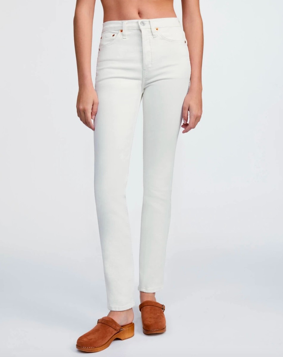 Re/done 80s Slim Straight White Jeans Size 26 | eBay