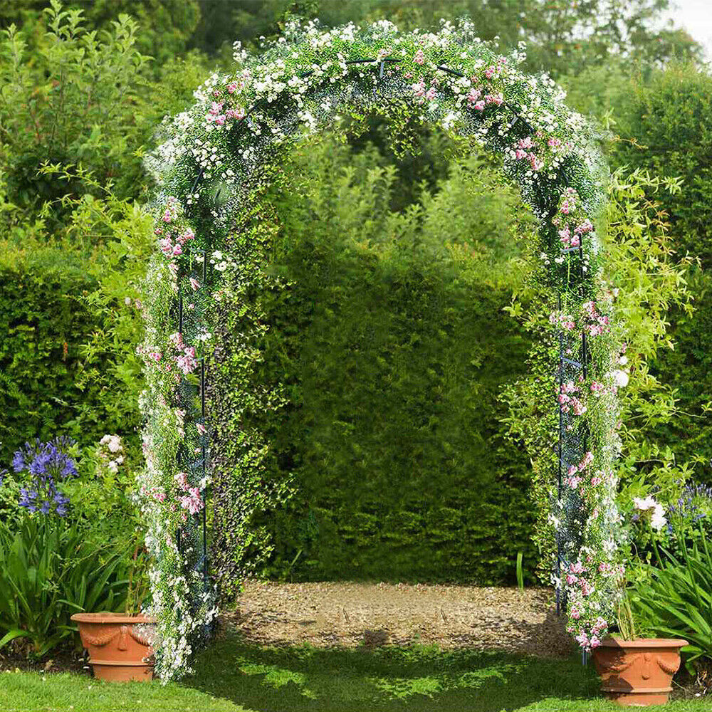 Heavy Duty Metal Garden Arch Trellis Arbour Outdoor Roses Plants