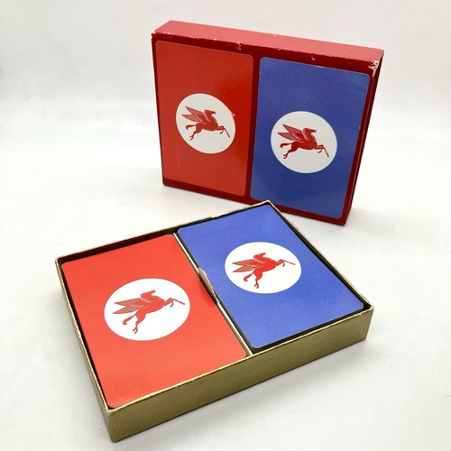 Tarjetas de juego Mobil Gas Pegasus rojo verde vintage 2 barajas con funda de caja + comodines - Imagen 10 de 10