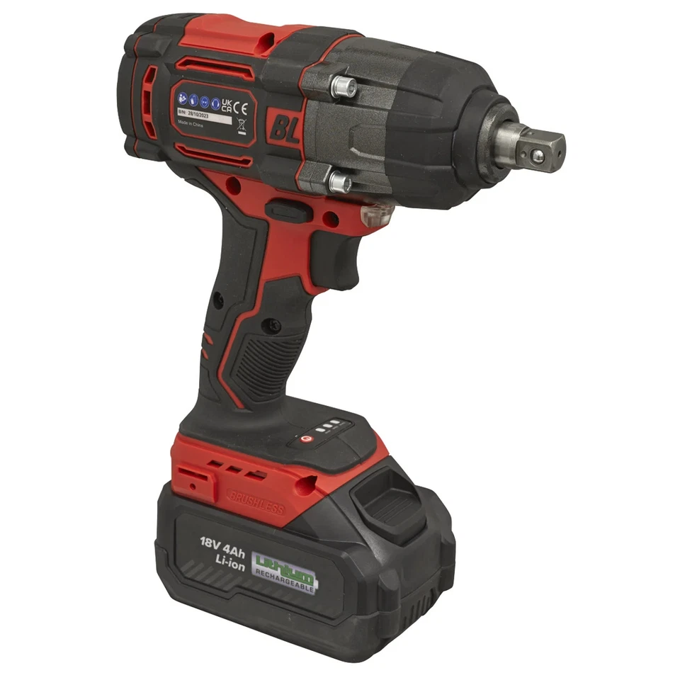 Sealey 1/2"Sq Drive Cordless Brushless Impact Wrench 18V 4Ah CP650LI - Image 2 of 4
