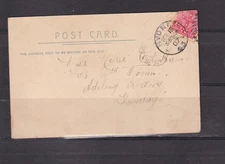 NEW SOUTH WALES,ADELONG CROSSING cds 1907 inwards ppc National Park,Holiday Time