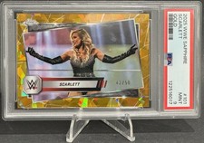 2025 Topps Chrome WWE #101 Scarlett 42/50 Sapphire Gold PSA 9 WWF