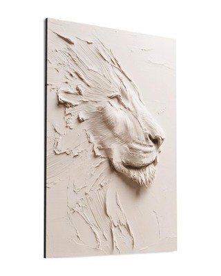 Löwe Leinwand Bild Dekoration Weiß 3D Effekt König der Löwen