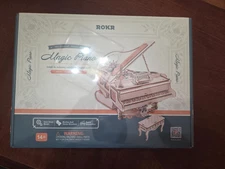 ROKR 3D Wooden Puzzle Magic Piano DIY Mechanical Music Box Model Kit Gift - New