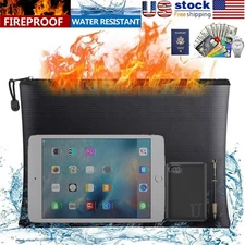 2000℉ Fire Proof money Bag Fireproof Document Zipper Pouch Waterproof Safe Cash